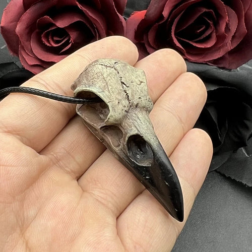 Collier crâne de corbeau