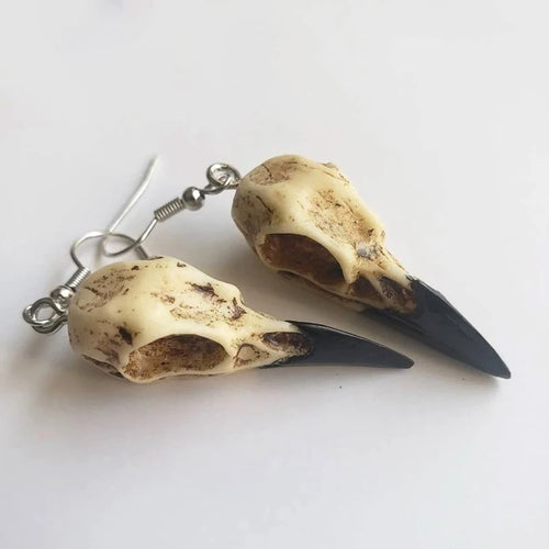 Boucles d’oreilles crâne de corbeau