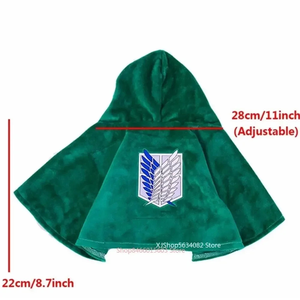 Cape à capuche verte pour chien et chat