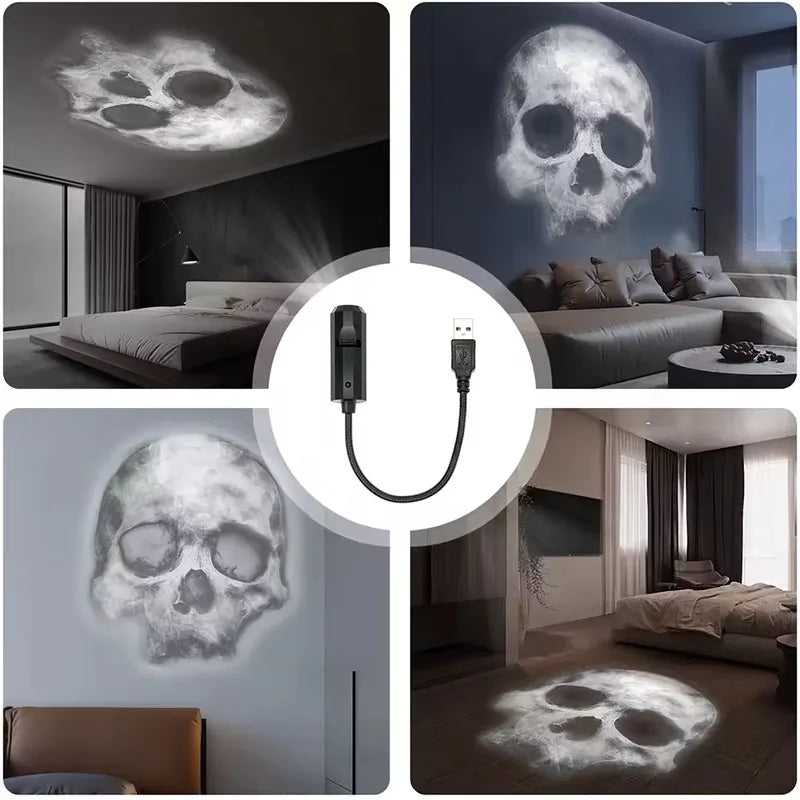 Mini projecteur USB crâne — 3 motifs