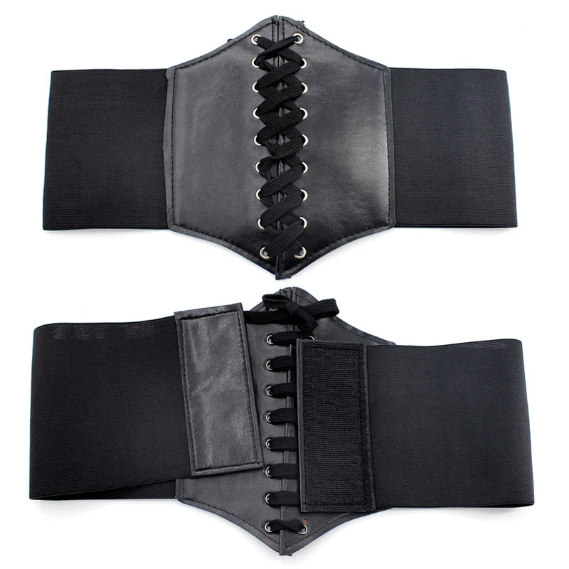 Ceinture corset à lacets noire
