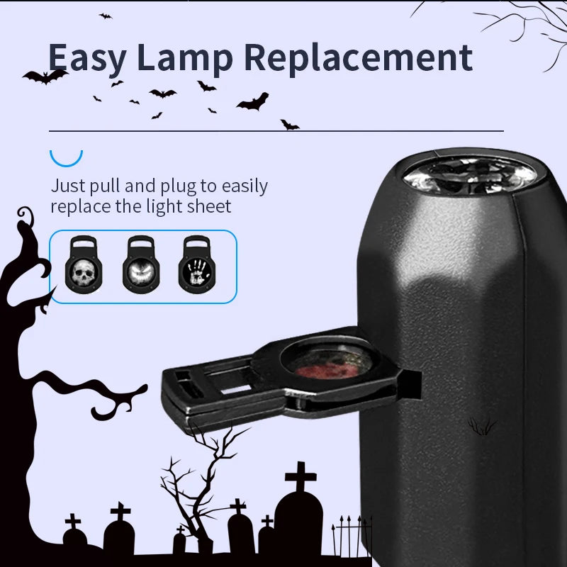 Mini projecteur USB crâne — 3 motifs