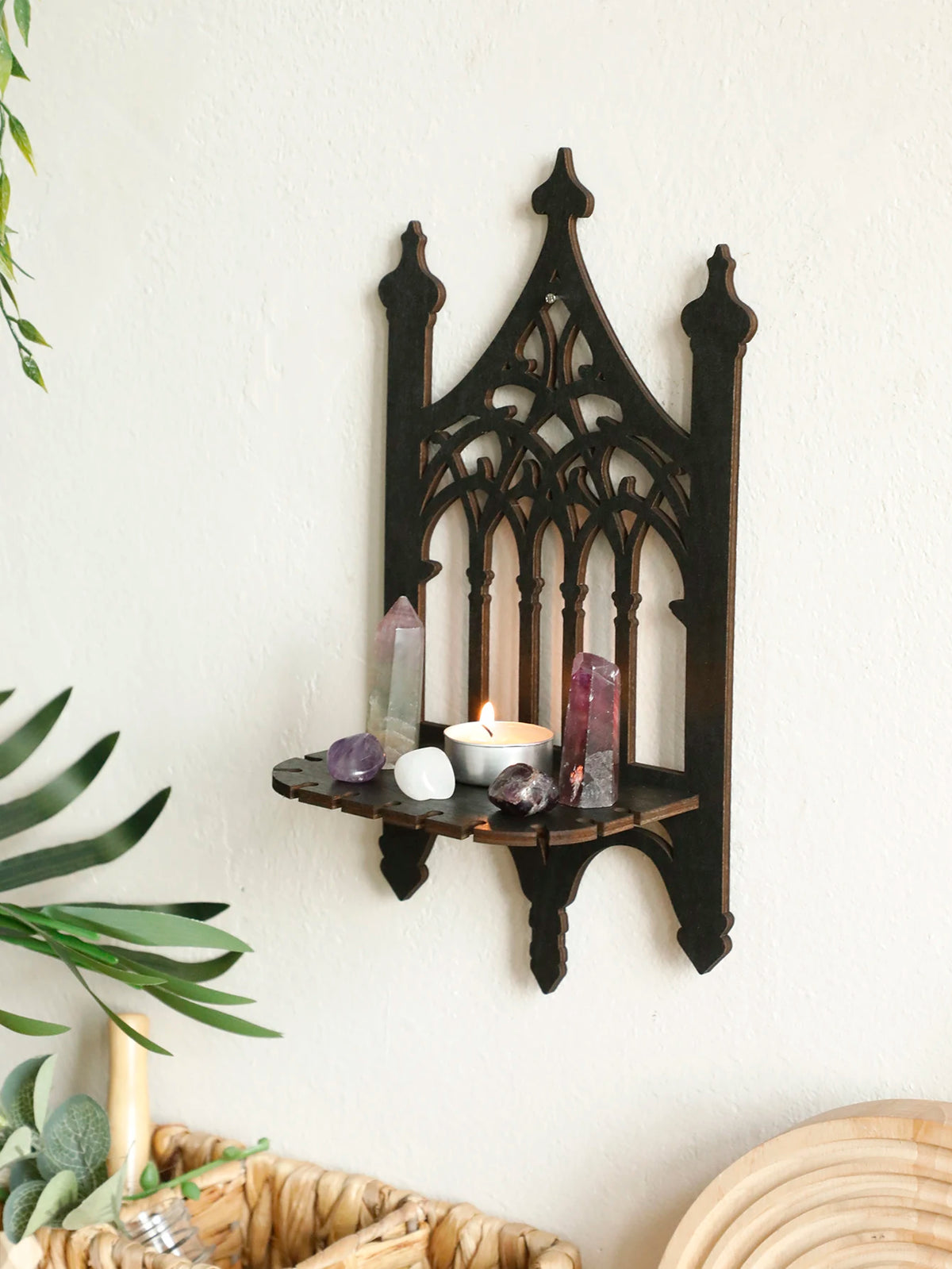 Étagère murale gothique arche 30 cm